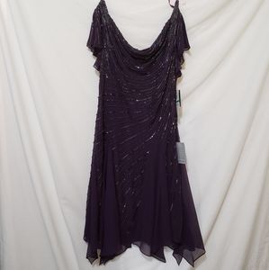 NWT Jkara deep purple midi dress